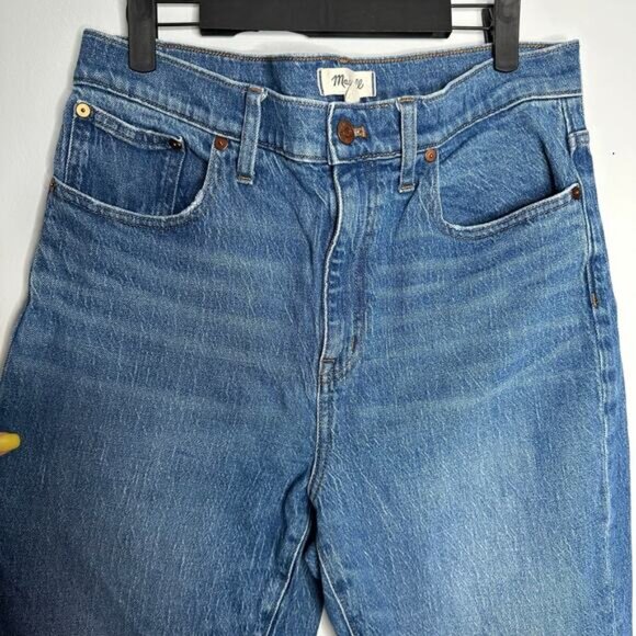 Madewell Women’s Medium Wash the High‎ Rise Slim Boy Jean Straight Size 29T - Picture 2 of 7
